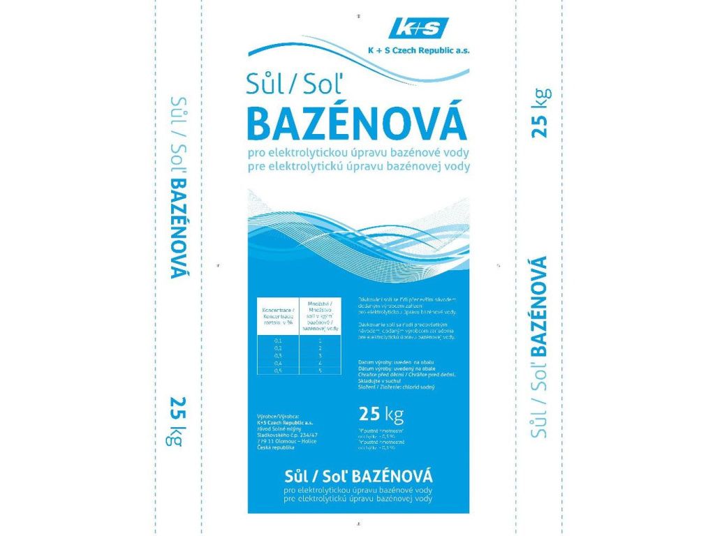 Bazénová sůl 25 kg pro elektrolytickou úpravu vody